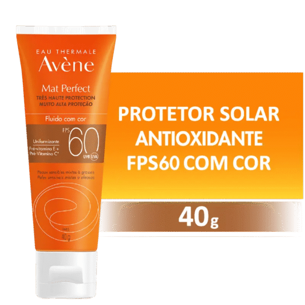 Proteção solar – Pele sensível  Mat Perfect Fluido Com Cor FPS 60 - Imagem 3