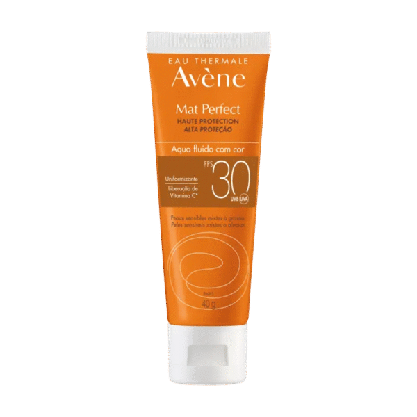Proteção solar – Pele sensível  Mat Perfect Aqua Fluido Com Cor FPS 30